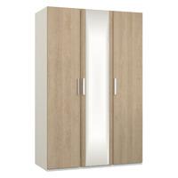 waterfall 3 door mirrored wardrobe white and gladstone oak