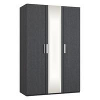 Waterfall 3 Door Mirrored Wardrobe Graphite