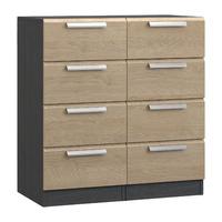 waterfall 8 drawer narrow chest graphite and gladstone oak