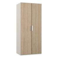 waterfall 2 door wardrobe white and gladstone oak