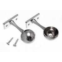 Wardrobe Rod Rail Socket End Support Bracket 25MM Chrome Plated ( pack 20 )