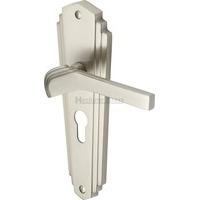 waldorf euro profile door handle set of 2 finish satin nickel