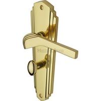 Waldorf Bathroom Door Handle (Set of 2) Finish: Polished Brass