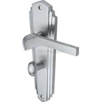 Waldorf Bathroom Door Handle (Set of 2) Finish: Satin Chrome