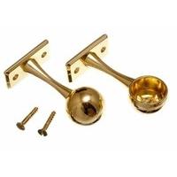 Wardrobe Rod Rail Socket End Support Bracket 19MM Brass Plated ( pack of 8 )