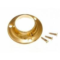 wardrobe rod rail socket end support bracket 25mm brass plated pack of ...