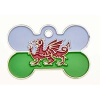 Wales Flag Bone Tag