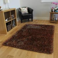 warm brown copper thin strand soft shaggy rug memphis 135 circle