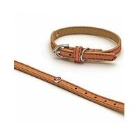 Wag N Walk Tan Leather Collar 8-10\