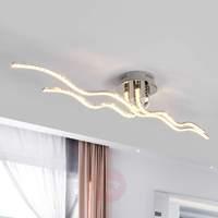 Wave-shaped ceiling lamp Malik with LEDs
