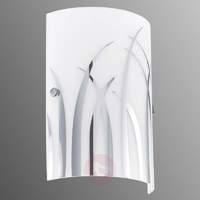 Wall light Rivato w. chrome-coloured grass pattern