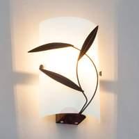 Wall light Marlon with leaf decoration, E14 LED