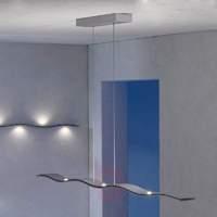 Wavy LED pendant lamp Fluid, aluminium 100cm