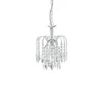 Waterfall Chrome Crystal Ceiling Pendant With Crystal Drops