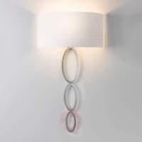 Wall light Valbonne with a white lampshade, nickel