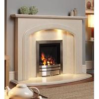 Walsworth Pearl Stone Marble Fireplace Package with Gas Fire