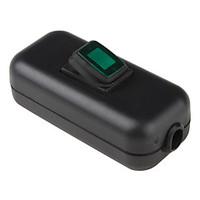 Water Resistant In-Line On/Off Rocker Switch with Green Light for Electric DIY (Black Green)