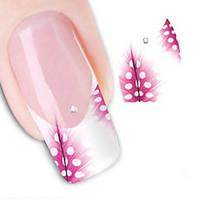 Water Transfer Printing Red Feathers Nail Stickers