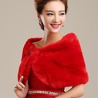 Warm Faux Fur Wedding Shawl(More Colors)