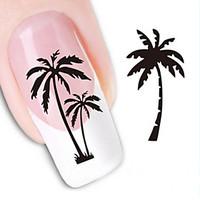 Water Transfer Printing Coconut Tree Nail Stickers