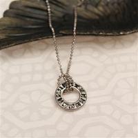 Washed Bronze Crystal Circle Necklace