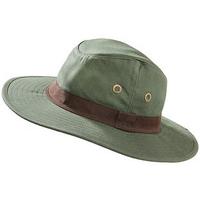 Waxed Waterproof Wide Brim Men?s Hat, Green, Size Small