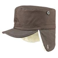 Waxed Waterproof Peaked Cap Trapper Hat, Brown, Size Large, Fleece