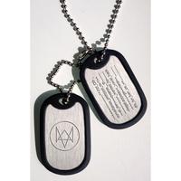 Watch Dogs Fox Wanted Silver Dog Tags