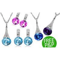 Water Drop Pendant & Earring Set - FREE DELIVERY