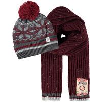 Walker Bobble Hat And Scarf 2pc Set in Oxblood  Tokyo Laundry