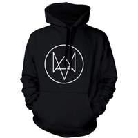 watch dogs fox logo large hoodie black ge1667l