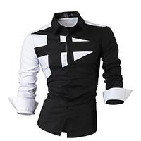 wans mens casual shirt collar long sleeve casual shirts