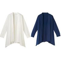 Waterfall Cardigans (2 - SAVE £5), Cream and Navy, Size Medium