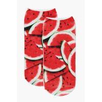 Watermelon Ankle Socks - red