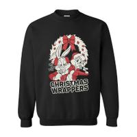 Warner Brothers Men\'s Bugs Bunny Christmas Sweatshirt - Black - XXL