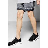 wash denim shorts with raw edge grey