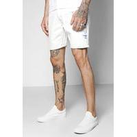 wash denim shorts in skinny fit wash