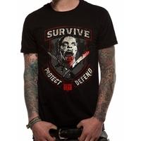 Walking Dead Survive Unisex T-shirt Black X-Large