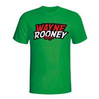 wayne rooney comic book t shirt green