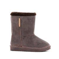 WATERPROOF SHEEPSKIN STYLE KIDS SNUG-BOOT WELLIES in BROWN - UK 11.5 - 12 (Euro 30/31)