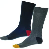 Walktall - Contrast Heel Toe Sock (2 Pair Pack) - Navy/Charcoal