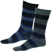 Walktall - Thick Stripe Sock (2 Pair Pack) - Blue/Purple