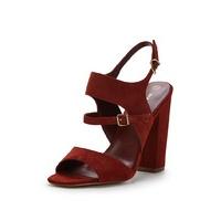 Warehouse Suede Buckle Block Heel Shoes