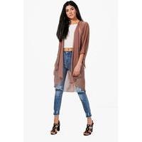 Waterfall Chiffon Kimono - mocha