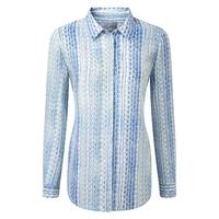 Washed Silk Blouse (Blue Abstract Spot / 10)