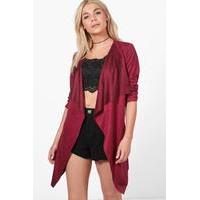 waterfall suedette jacket wine