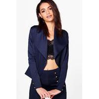 Waterfall Button Detail Jacket - navy