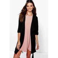 Waterfall Belted Duster - black