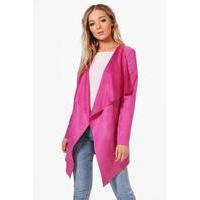 waterfall suedette jacket fuchsia