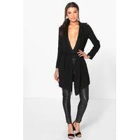 Waterfall Belted Trench - black
